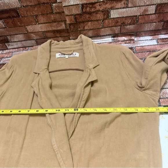 Free People Charley Blazer Tan Jacket button size S - Picture 10 of 12